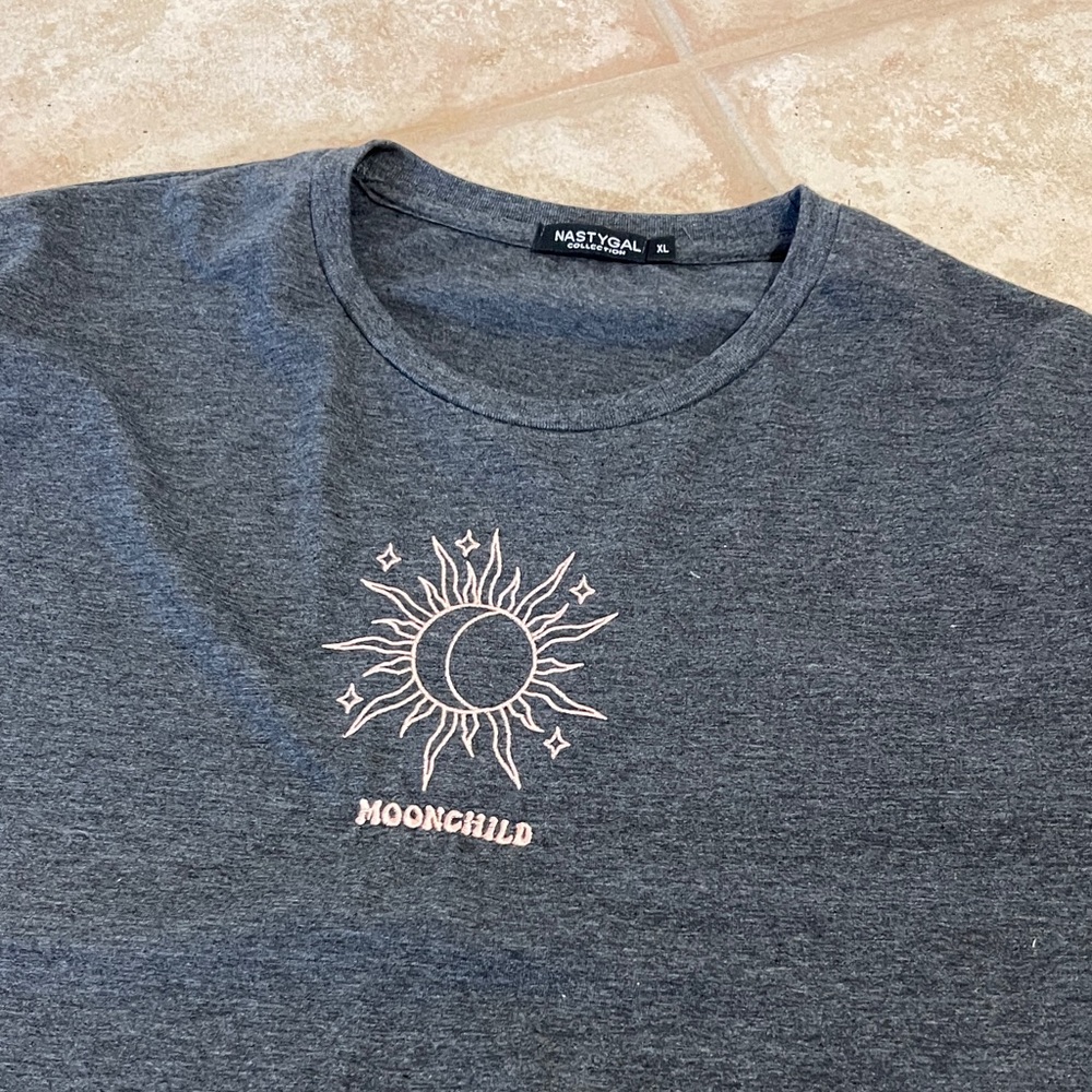 Nasty Gal Charcoal Moonchild Tee